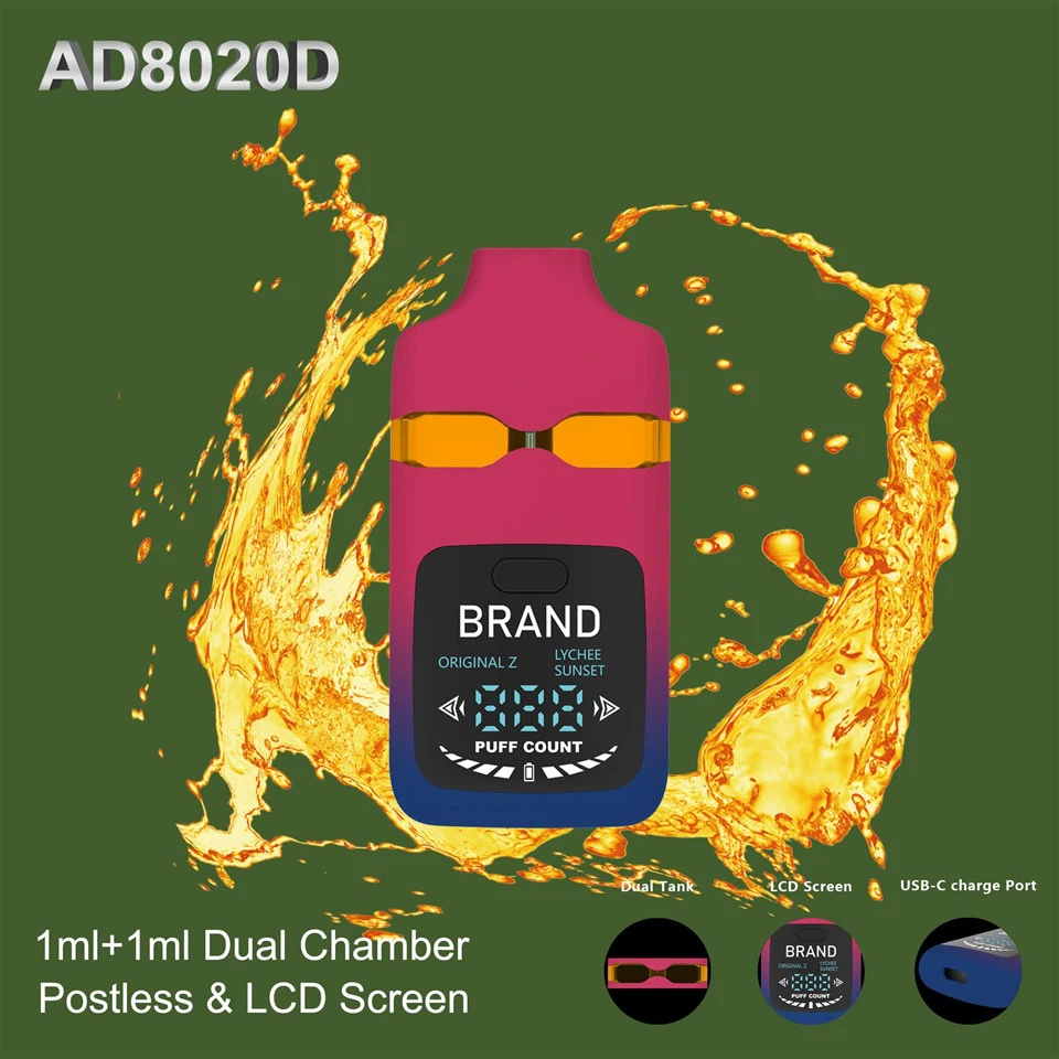 LCD Screen Tracking, Dual 1ml+1ml Tanks Flavor Switching